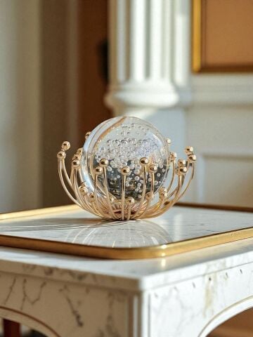 Ahtapot Misketli Küre Cam Aksesuar - Renk Seçenekli