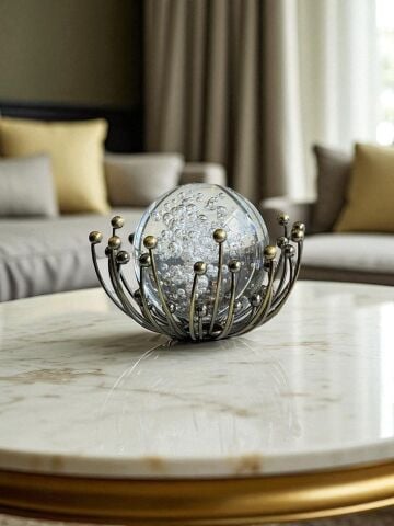 Ahtapot Misketli Küre Cam Aksesuar - Renk Seçenekli