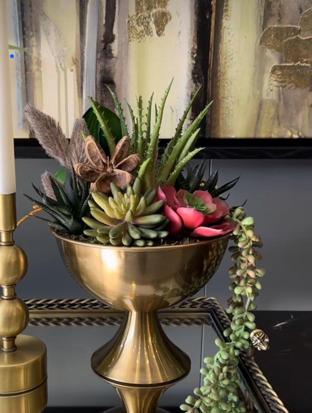 Dekoratif Sukulent Aranjmanı Eskitme