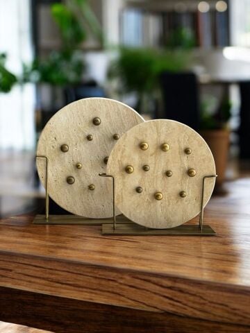 2’li Traverten Toplu Disk Set – Eskitme