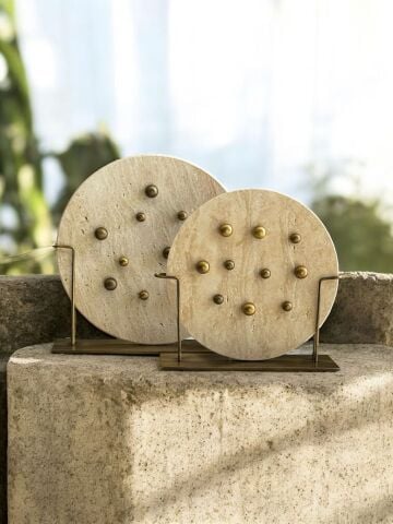 2’li Traverten Toplu Disk Set – Eskitme