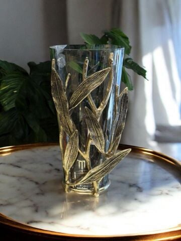 Döküm Yaprak Cam Vazo – Eskitme