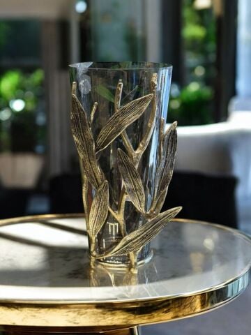 Döküm Yaprak Cam Vazo – Eskitme