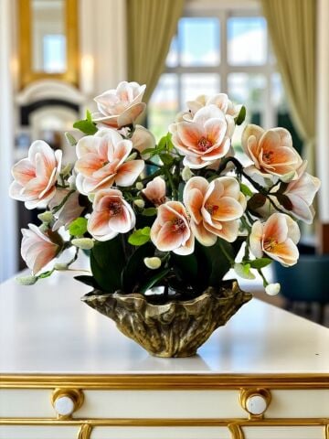 Amrof Döküm Saksı 6'lı Manolya Aranjmanı – Eskitme