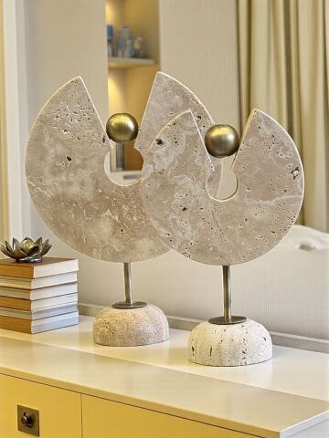 2'li Traverten Toplu Anahtar Obje