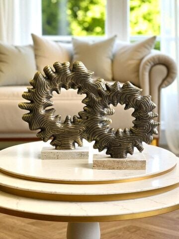 2'li Traverten Kaideli Güneş Obje – Eskitme