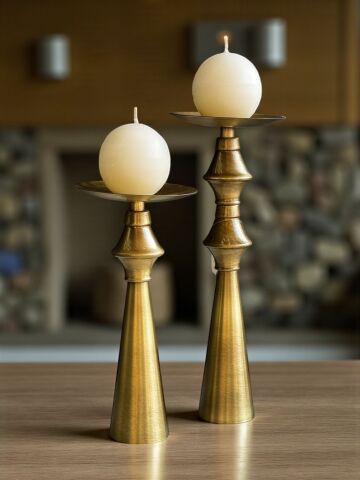 2'li Huni Şamdan Eskitme + Mum