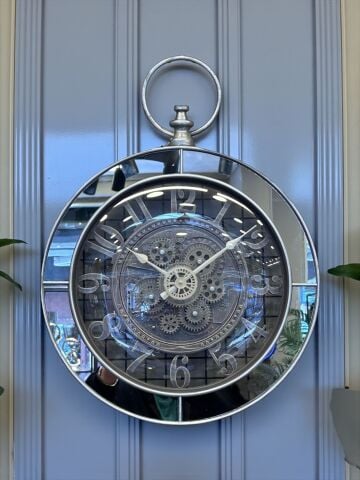 Duvar Saati Kulplu Model - Gümüş