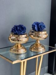 Dekoratif 2'li Mercan Ayaklı Kutu & Obje RoseGold