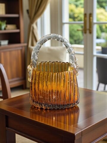 İthal Cam Çanta – Amber Renk
