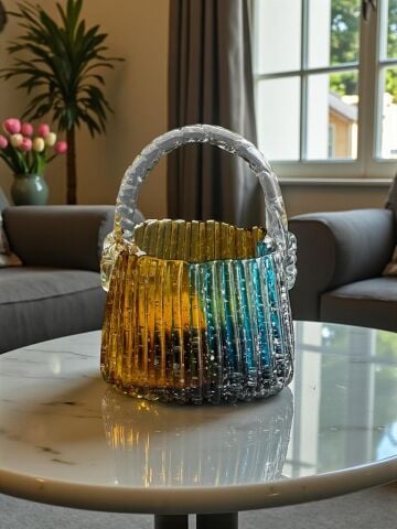 İthal Cam Çanta – Mix Renk