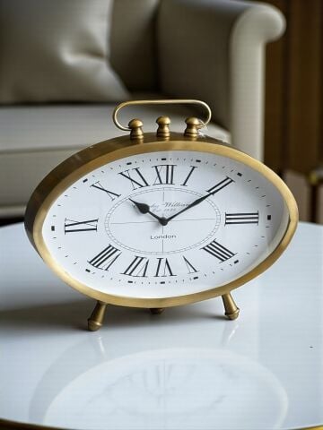 Döküm Masa Saati Oval Roma Rakamlı – Eskitme