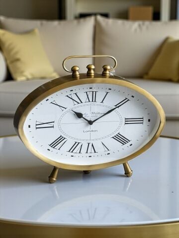 Döküm Masa Saati Oval Roma Rakamlı – Eskitme