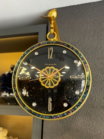 İstasyon Duvar Saati – Eskitme Siyah