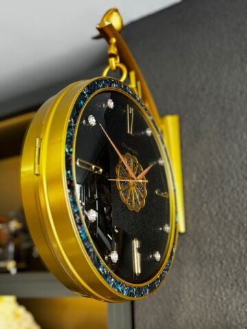 İstasyon Duvar Saati – Eskitme Siyah