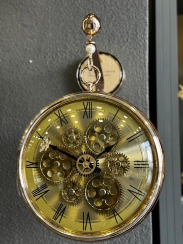 İstasyon Duvar Saati – Kuş Detaylı Rose Gold / Gold