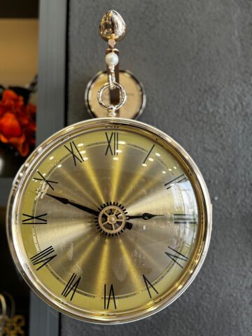 İstasyon Duvar Saati – Kuş Detaylı Rose Gold / Gold & Krem