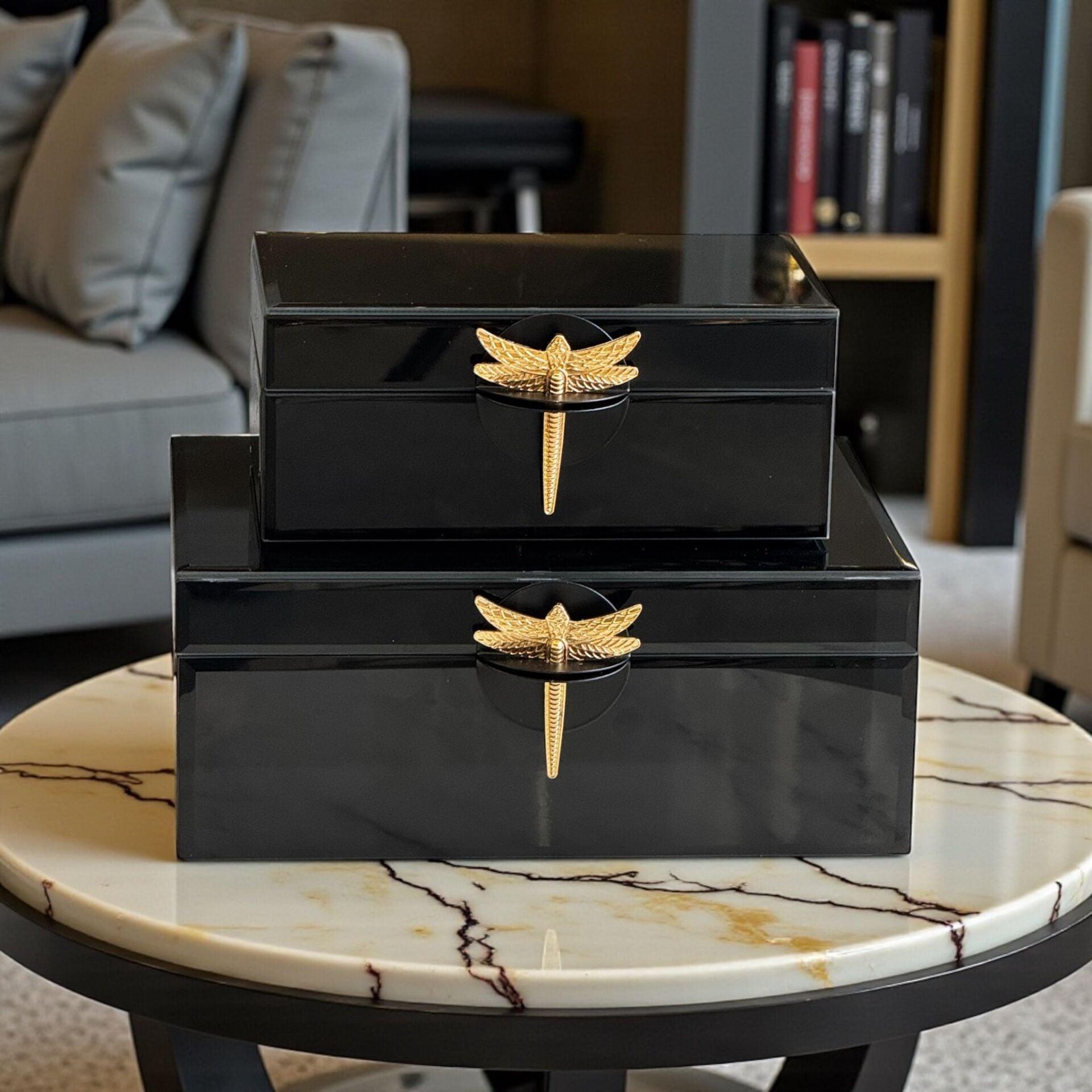 2'li Dekoratif Drago Cam Kutu – Siyah