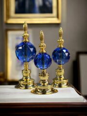 3'lü Metal Cam Renkli Küre Alem Obje Dekorlu - Renk Seçenekli