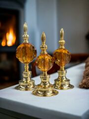 3'lü Metal Cam Renkli Küre Alem Obje Dekorlu - Renk Seçenekli