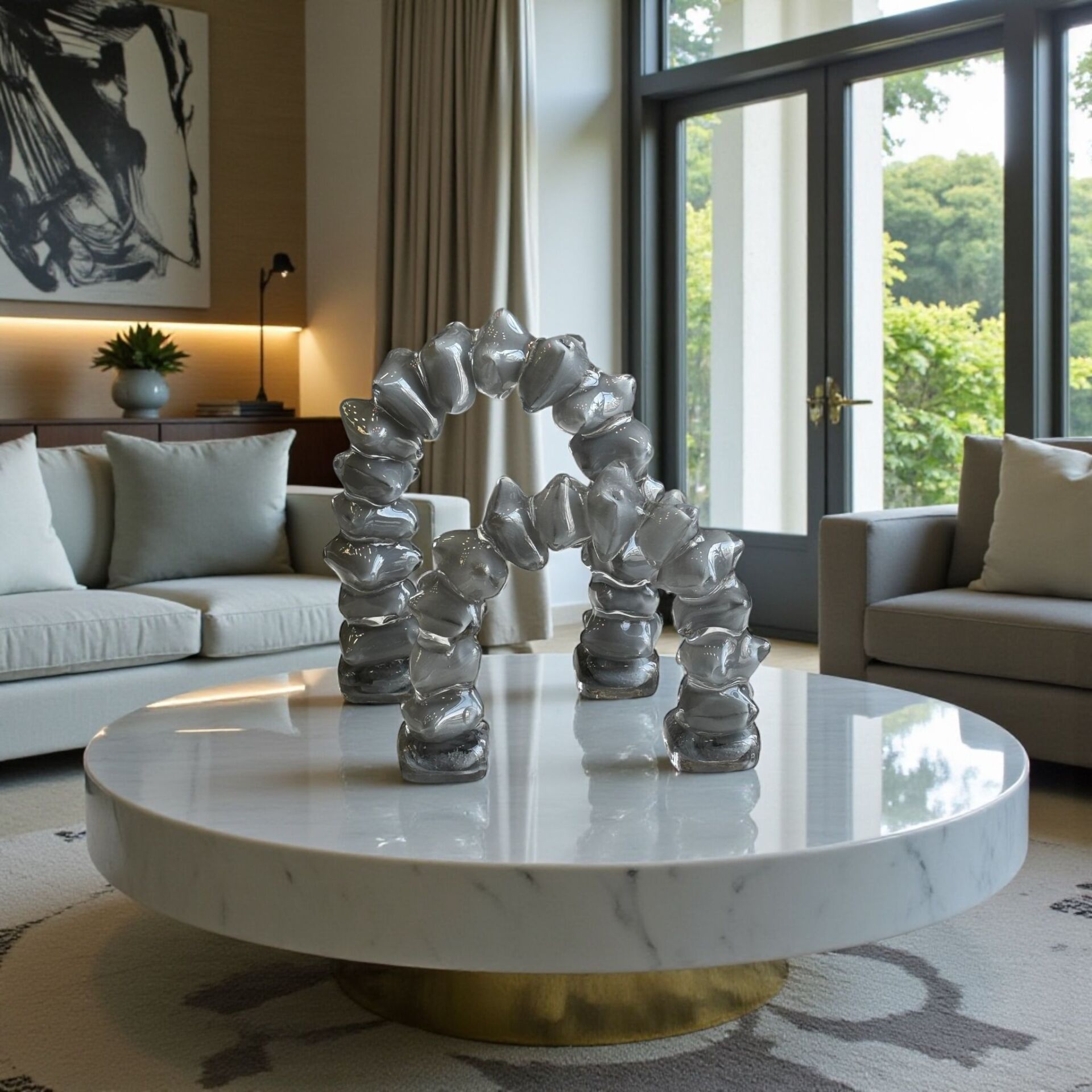 2'li Dominoes Cam Dekor – Gri