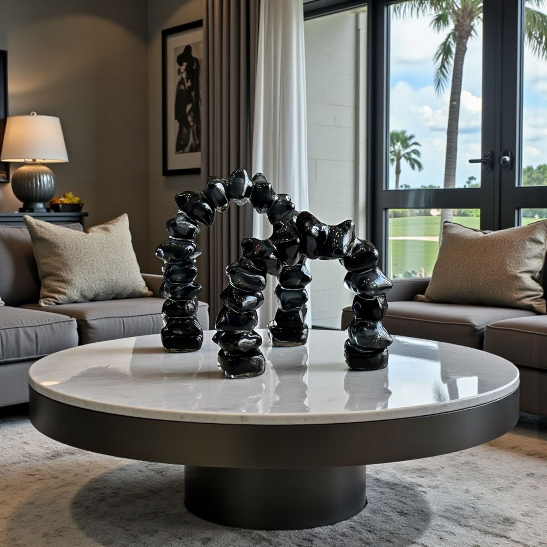 2'li Dominoes Cam Dekor – Siyah