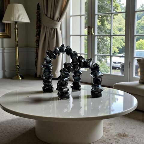 2'li Dominoes Cam Dekor – Siyah