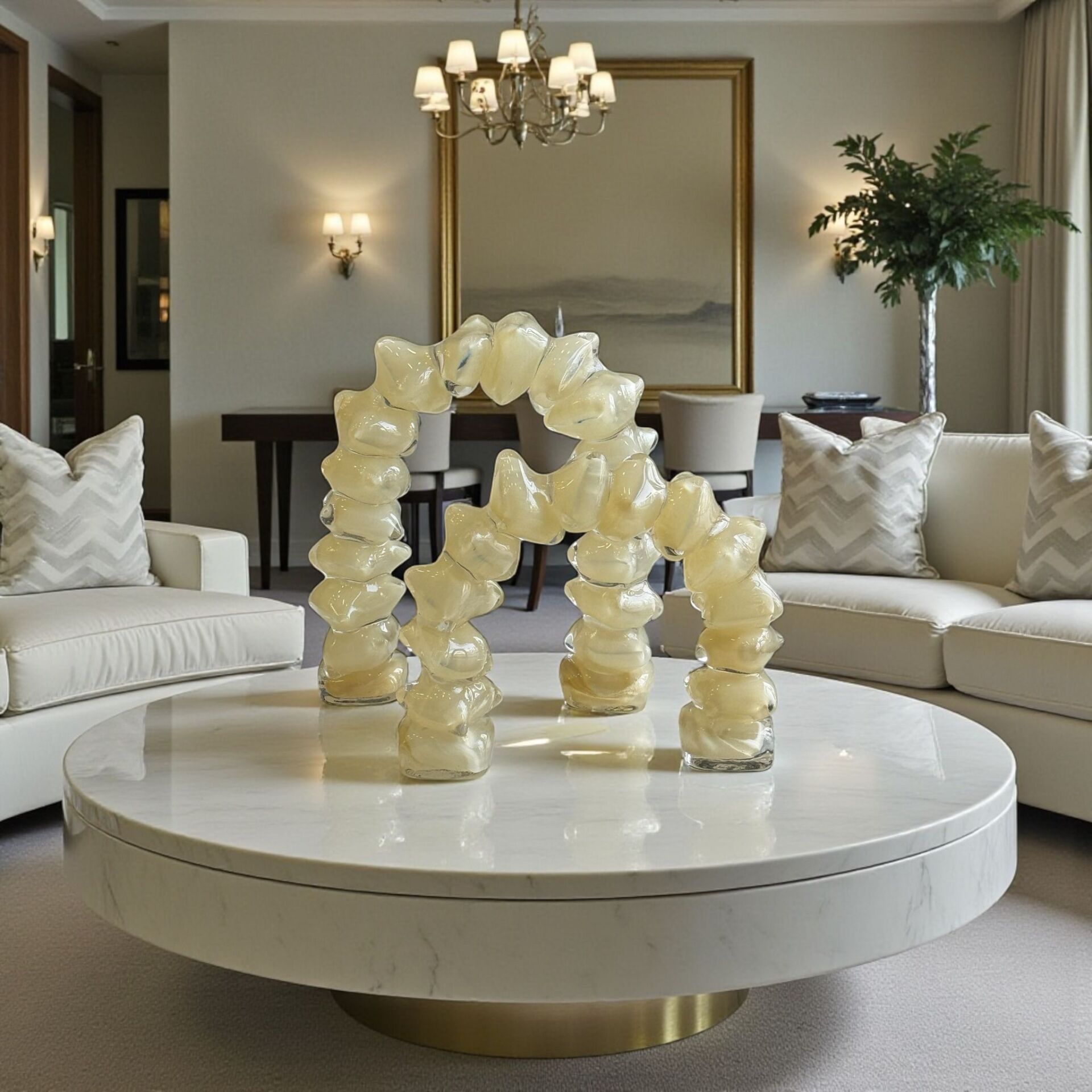 2'li Dominoes Cam Dekor – Krem