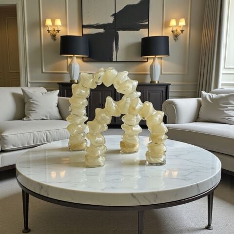 2'li Dominoes Cam Dekor – Krem