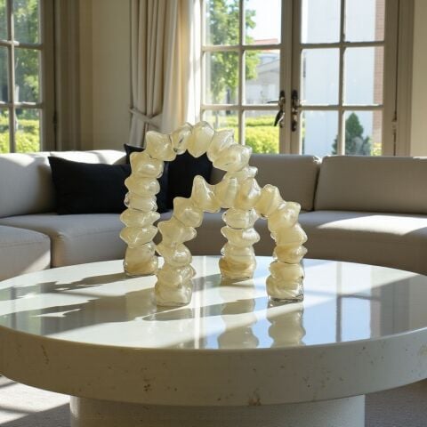 2'li Dominoes Cam Dekor – Krem