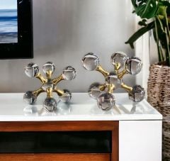 Dekoratif 2'li Kristal Cam Molekül Aksesuar