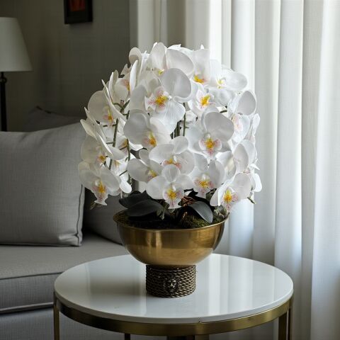 Tarz Vazo & 6 Dal Orkide Aranjmanı – Eskitme