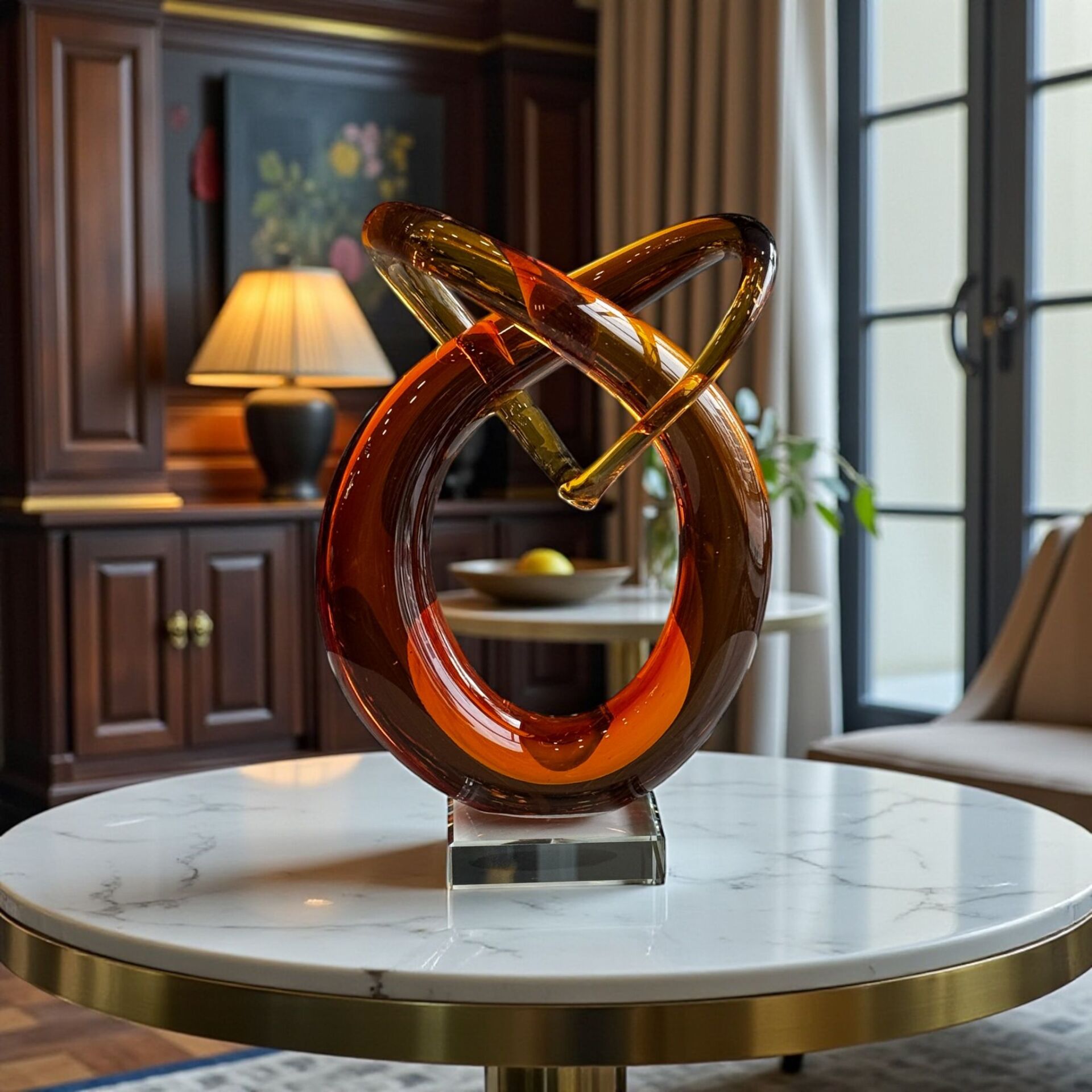 Dekoratif Cam Amber S Obje