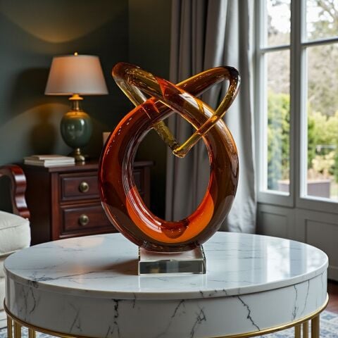 Dekoratif Cam Amber S Obje
