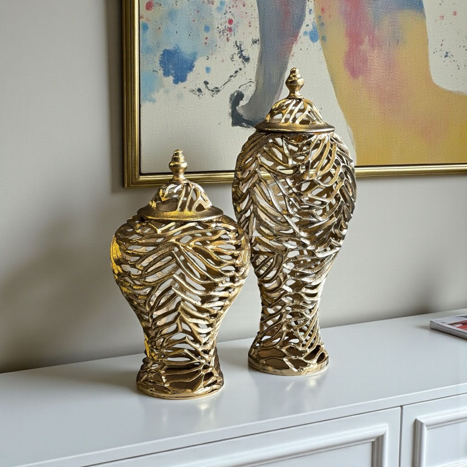 2'li Döküm Delikli Küp – Gold