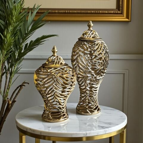 2'li Döküm Delikli Küp – Gold