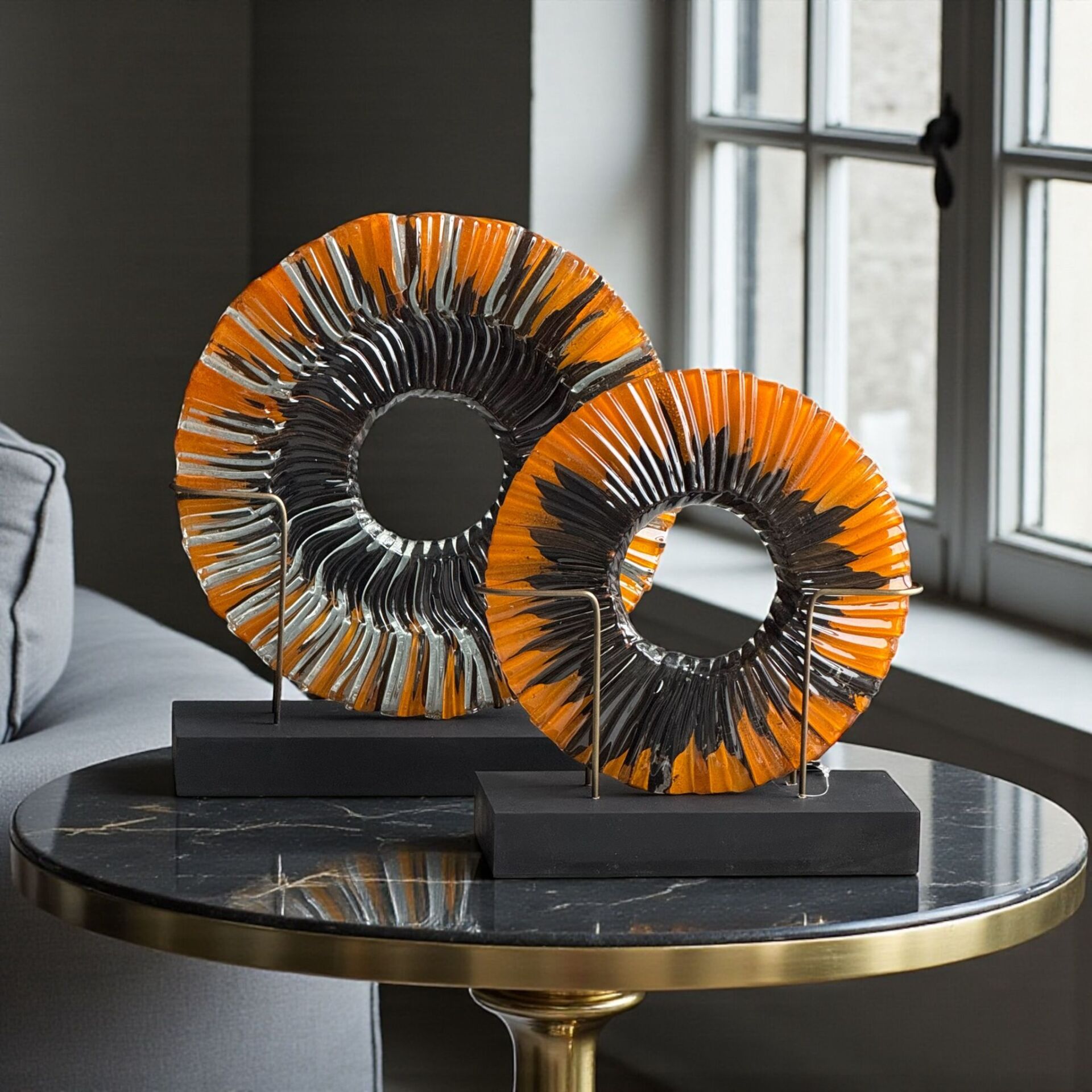 2'li Cam Disk Füzyon – Turuncu & Siyah