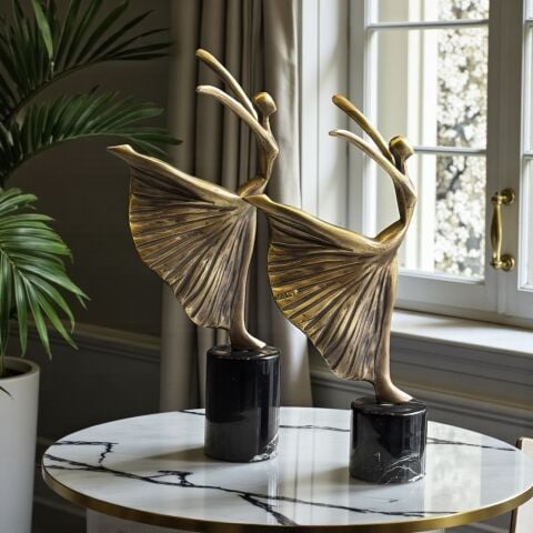 2’li Dekoratif Döküm Balerin Obje – Eskitme