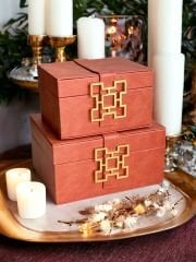 2 Li Metal Obje Deri Kutu Siyah