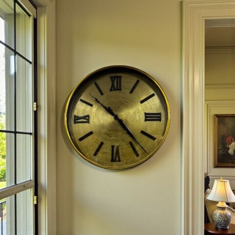 Romen Rakamlı Metal Duvar Saati – Eskitme (45cm)