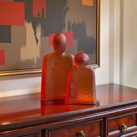 2’li Premium Reçine Sevgili Dekor Obje Seti – Amber