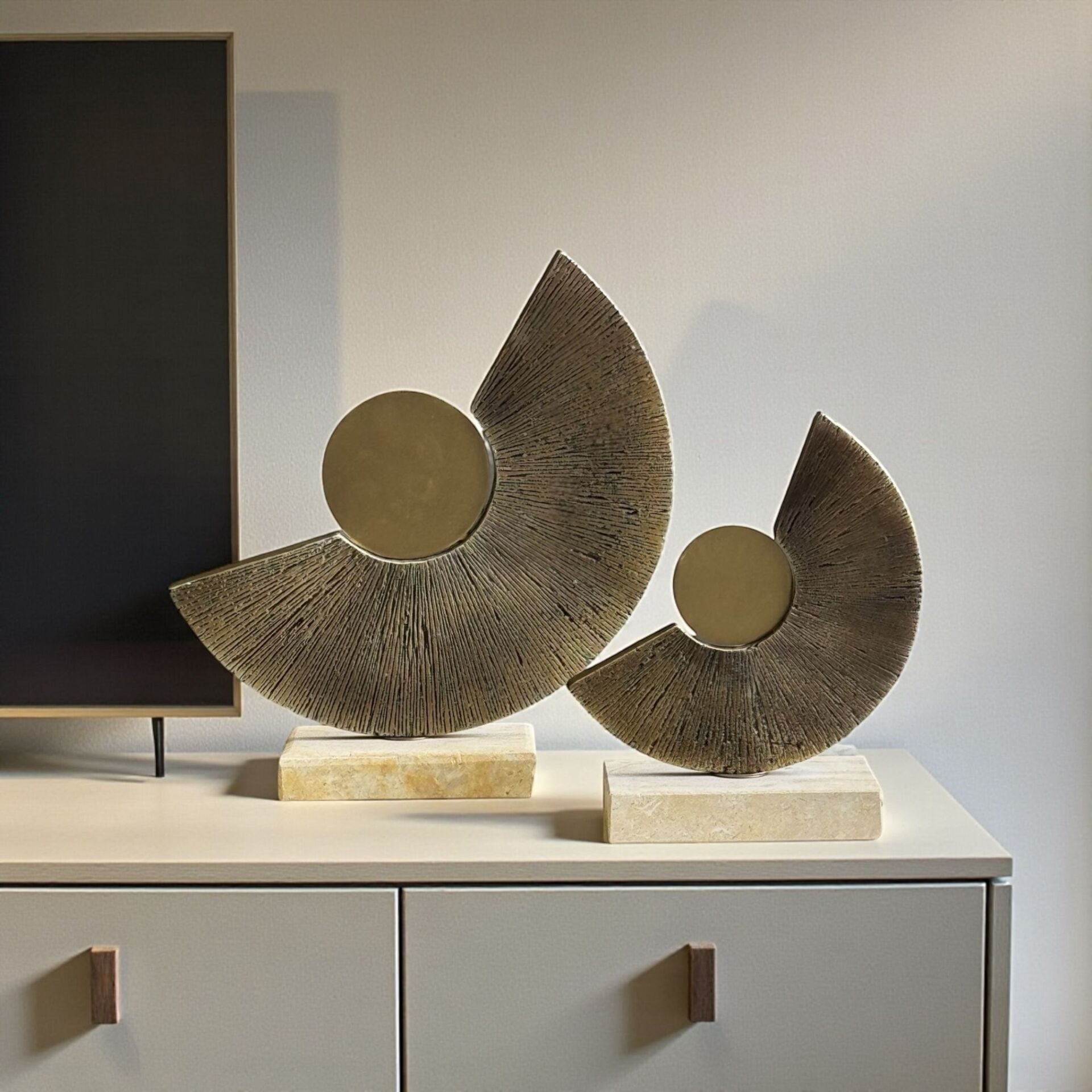 2’li Traverten Torc Dekor Obje Seti