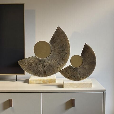 2’li Traverten Torc Dekor Obje Seti