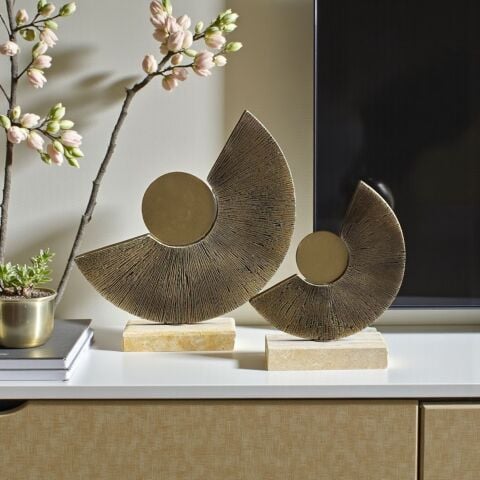 2’li Traverten Torc Dekor Obje Seti