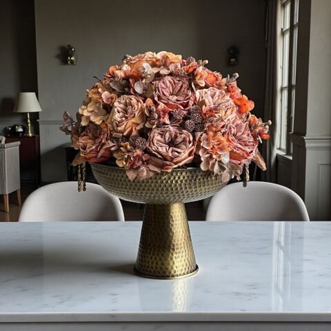 Ayaklı Vazo Kuru Şakayık Aranjmanı 4’lü