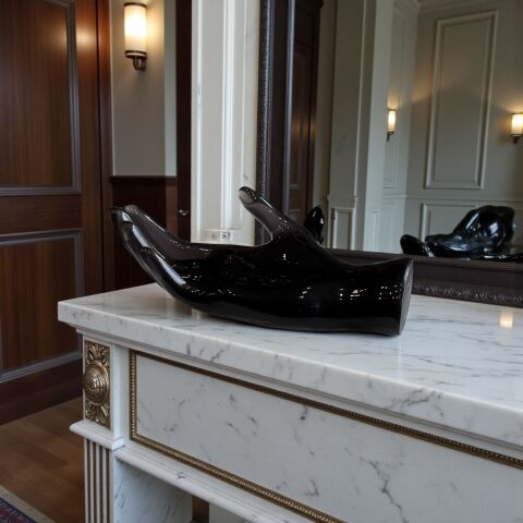 Reçine Büyük El Dekor Obje – Füme