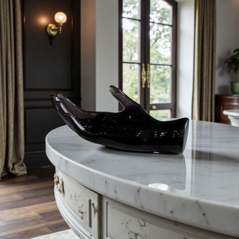 Reçine Büyük El Dekor Obje – Füme