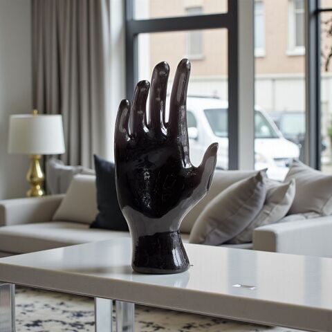 Reçine Büyük El Dekor Obje – Füme