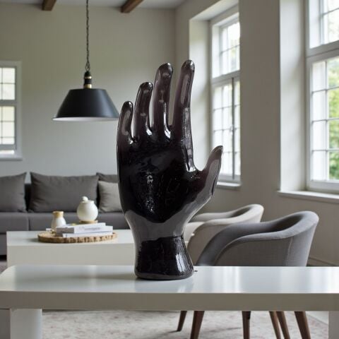 Reçine Büyük El Dekor Obje – Füme