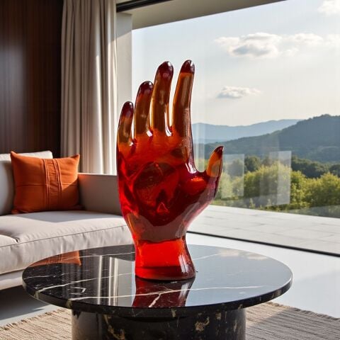 Reçine Büyük El Dekor Obje – Amber